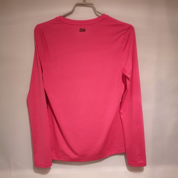Fila Performance Ladies V-neck Long Sleeve Fitted Workout Top - Picture 2 of 5